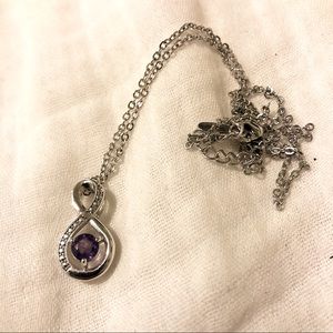 18k White Gold Plated Purple Necklace